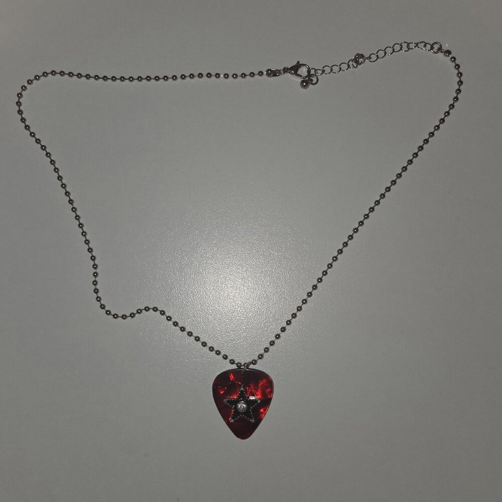 Guitar Pick Pendant Necklace - Picture 2 of 2